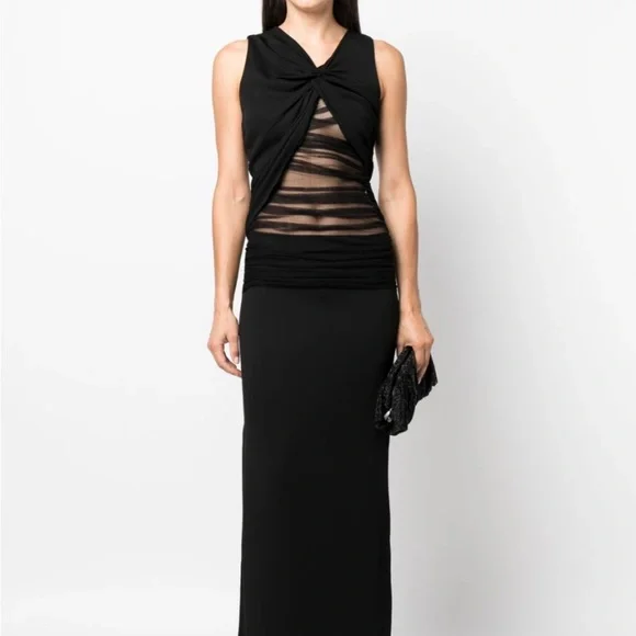 christopher esber dress black Christopher Esber Veiled Dress in Black Size 6